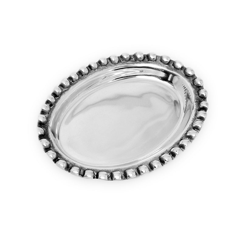 SM OVAL BEADED TRAY - Lily Fields Home