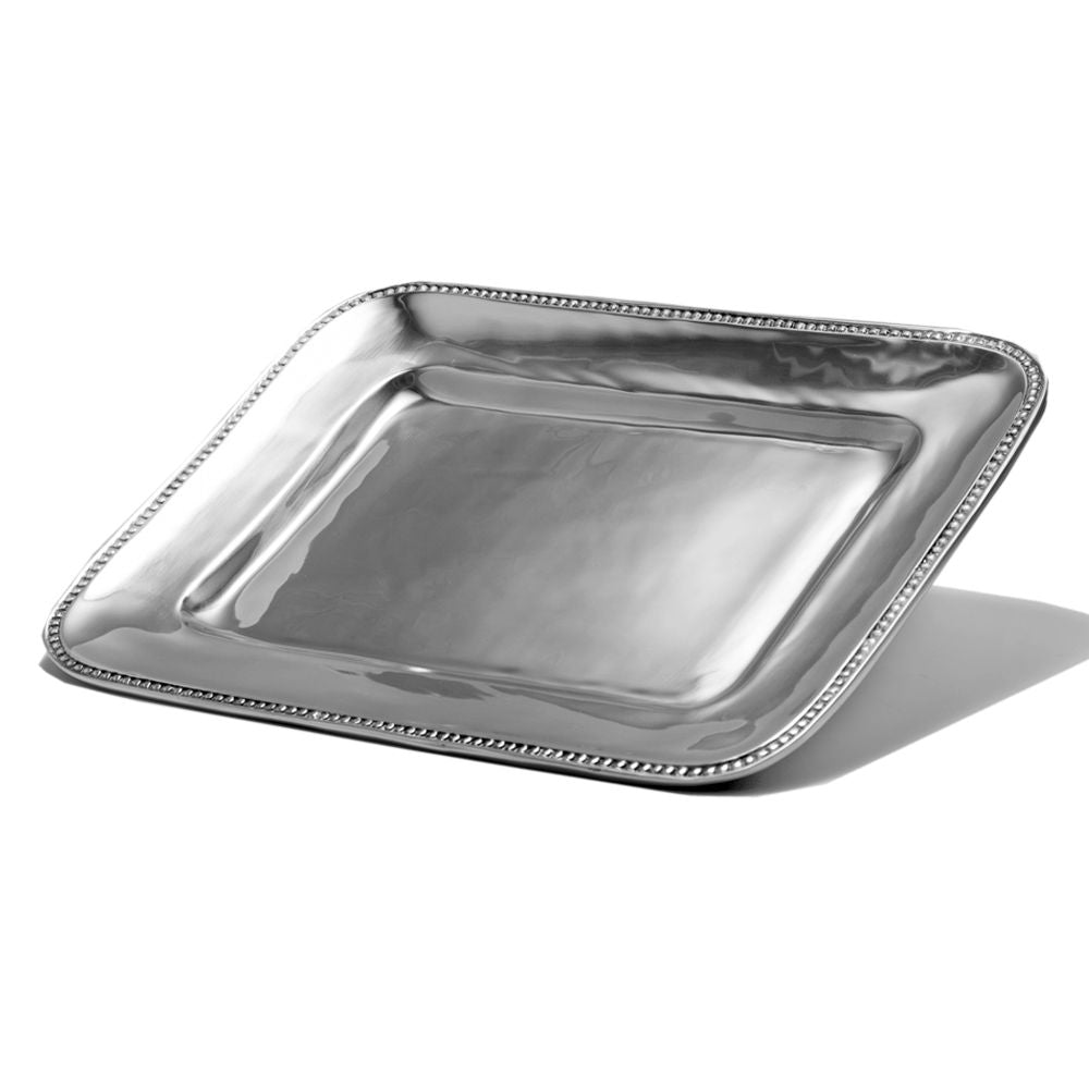 LG RECTANGLE BEADED EDGE TRAY - Lily Fields Home