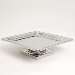 SQUARE BEADED EDGE CAKE STAND - Lily Fields Home