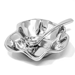 SM SOFT HAMMERED SALSA BOWL W/ SPOON - Lily Fields Home