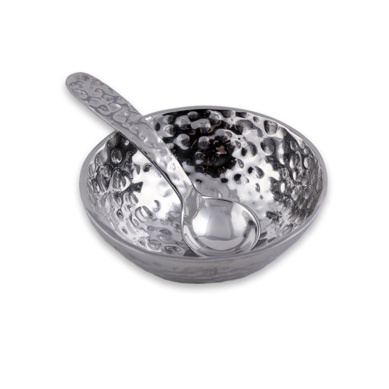 SM HAMMERED BOWL W/ SPOON - Lily Fields Home