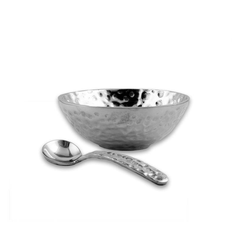 SM HAMMERED BOWL W/ SPOON - Lily Fields Home
