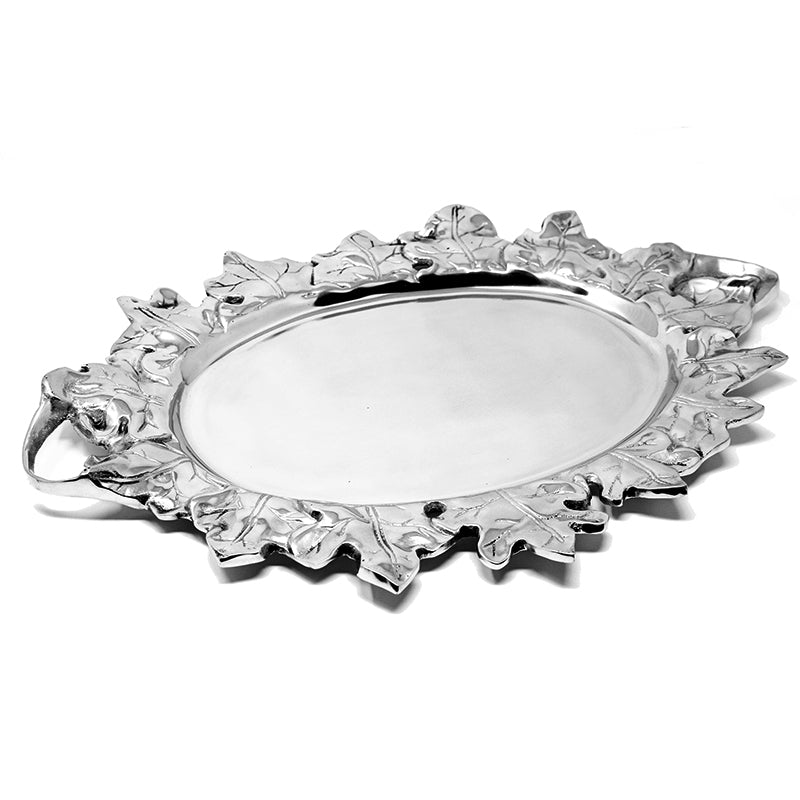 OVAL HARVEST LEAF TRAY W/ HANDLES - Lily Fields Home