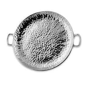 ROUND HAMMERED TRAY W/ HANDLES - Lily Fields Home