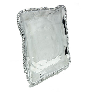 MD SQUARE SOFT HAMMERED BEADED EDGE TRAY - Lily Fields Home