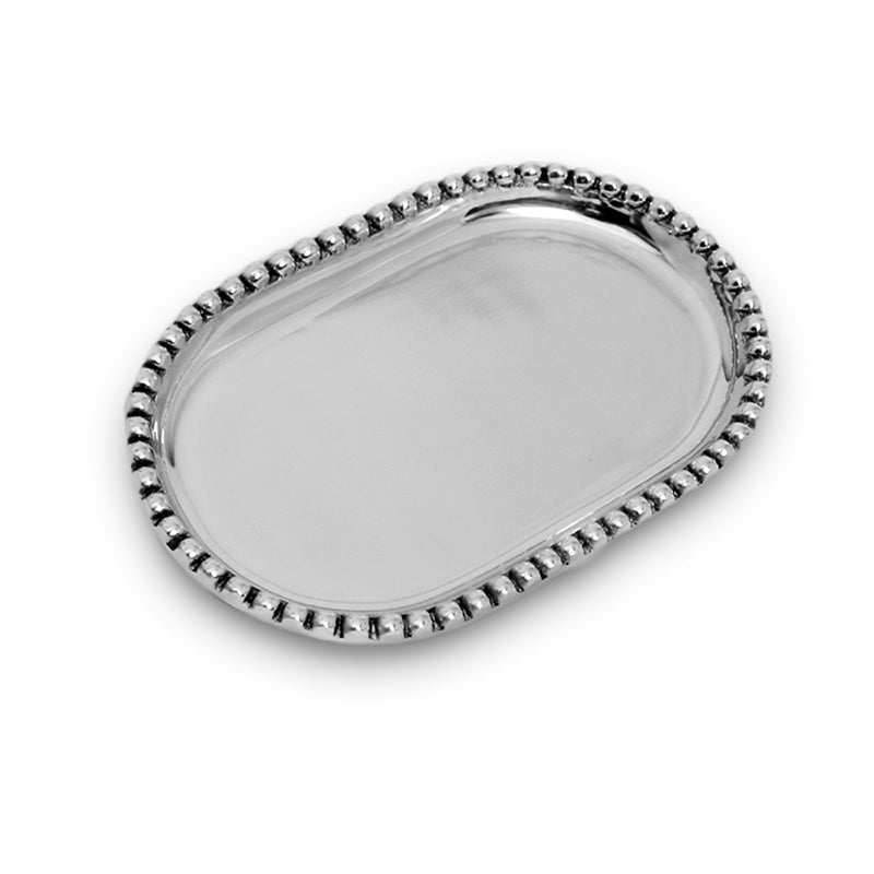 MD OVAL BEADED TRAY - Lily Fields Home