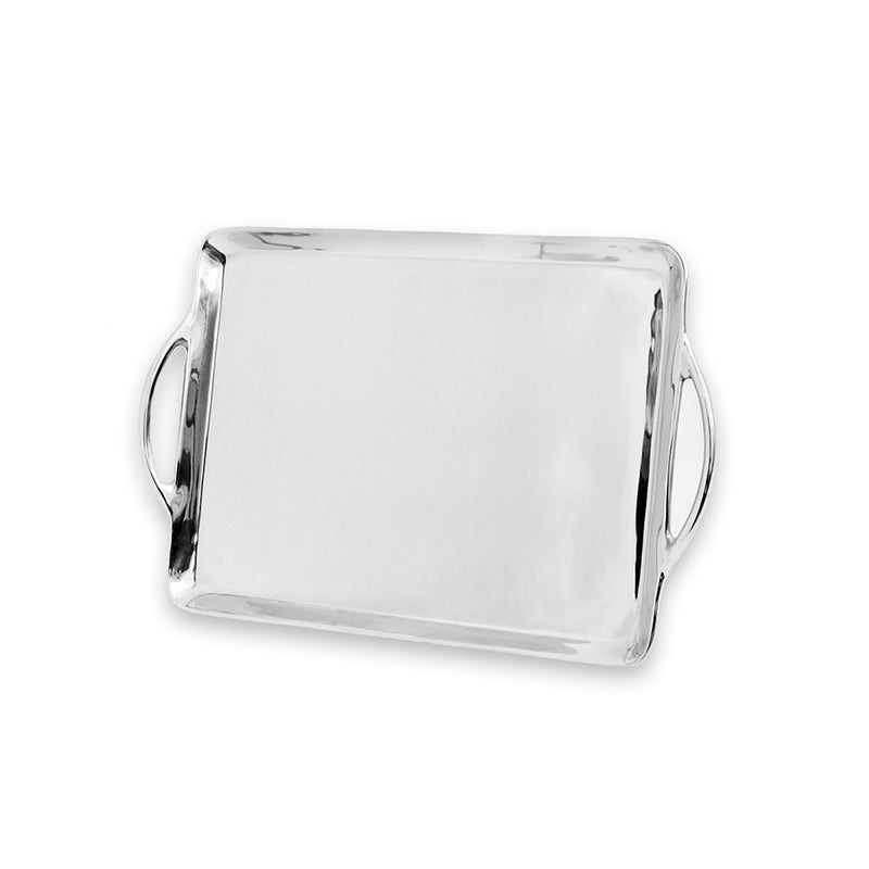 LG RECTANGLE SMOOTH TRAY W/ HANDLES - Lily Fields Home