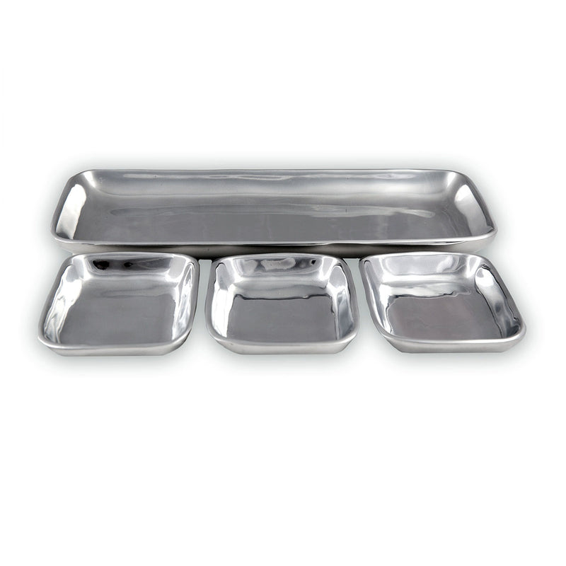 SERVING TRAY W/ RECTANGLE CONDIMENT BOWLS - Lily Fields Home